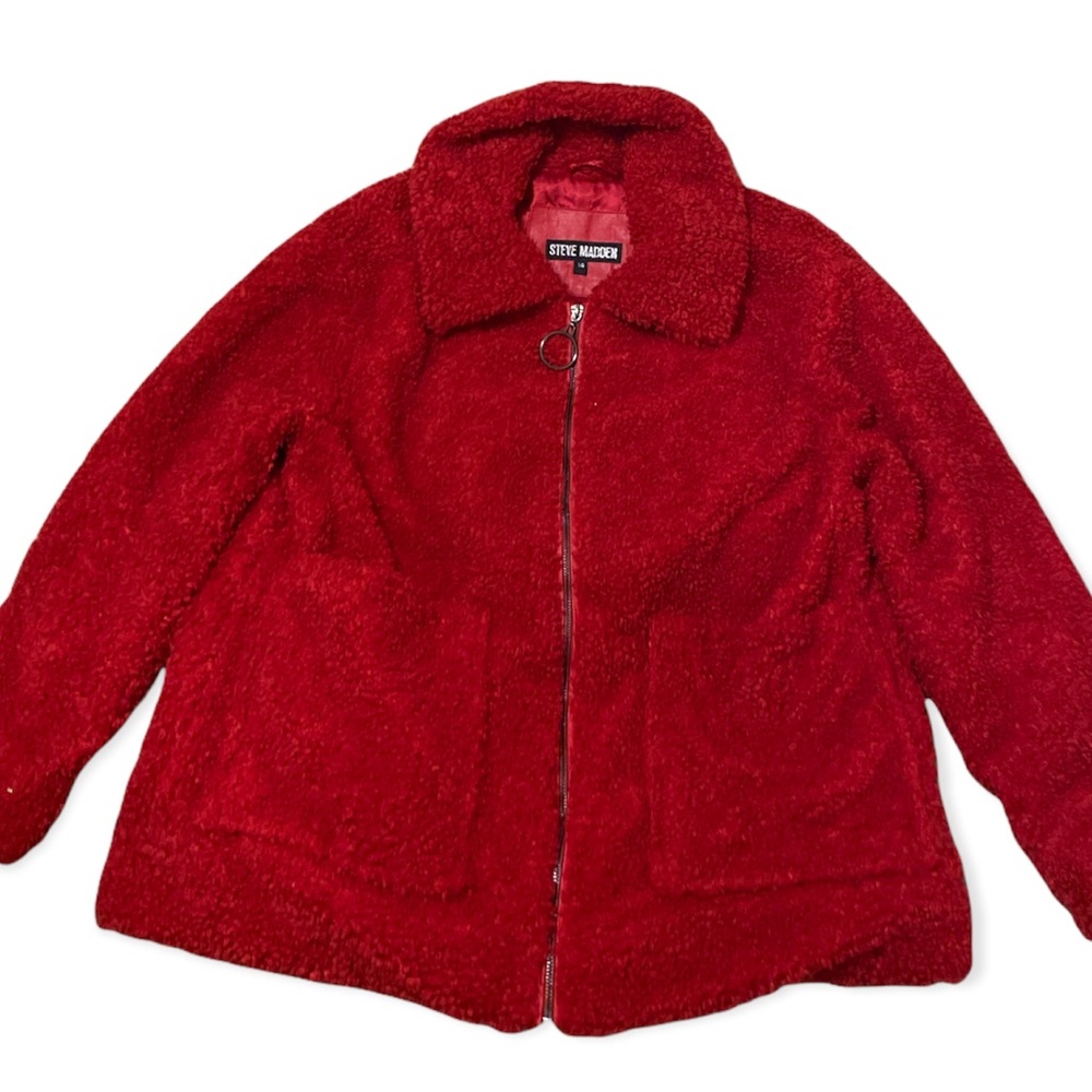 Steve Madden Red Teddy Jacket